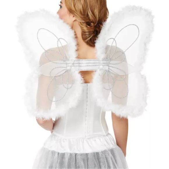 Spirit Angel Wings With Marabou Trim White Ages 14+ Christmas Play New In Bag - Picture 1 of 3